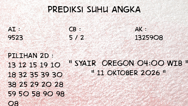 Prediksi Oregon 04:00 WIB