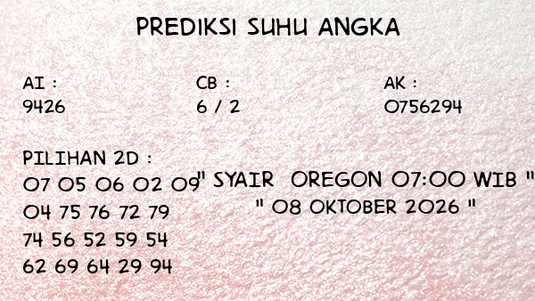 Prediksi Oregon 07:00 WIB