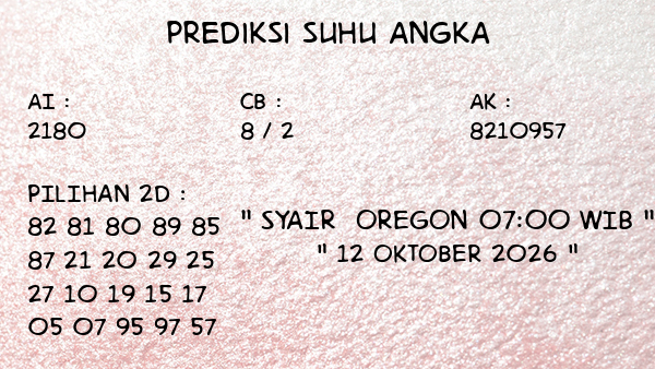 Prediksi Oregon 07:00 WIB