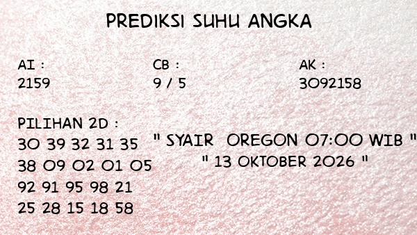 Prediksi Oregon 07:00 WIB