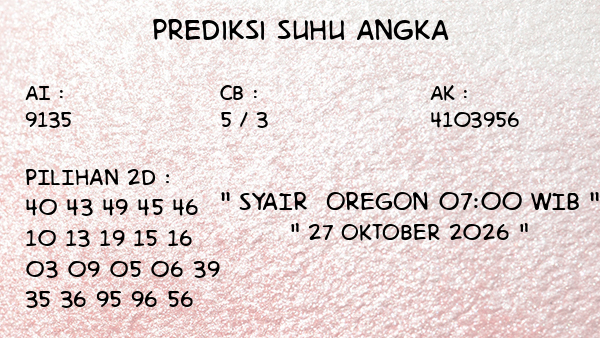 Prediksi Oregon 07:00 WIB