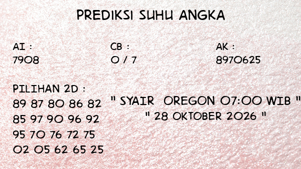 Prediksi Oregon 07:00 WIB