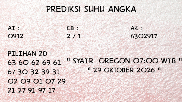 Prediksi Oregon 07:00 WIB