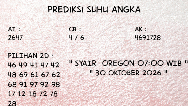 Prediksi Oregon 07:00 WIB