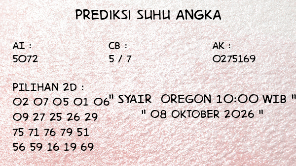 Prediksi Oregon 10:00 WIB