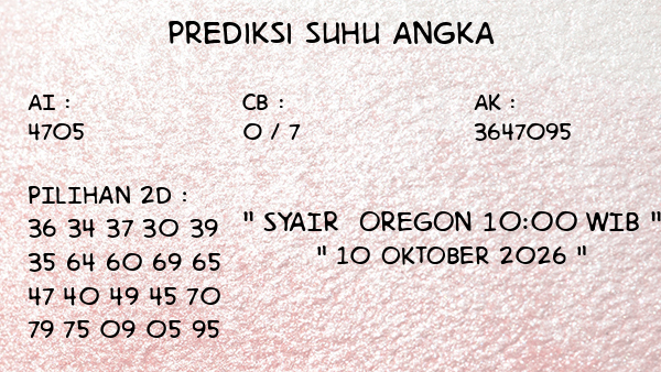 Prediksi Oregon 10:00 WIB