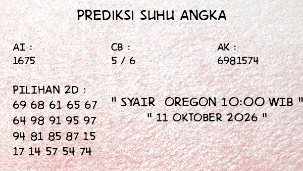 Prediksi Oregon 10:00 WIB