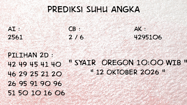 Prediksi Oregon 10:00 WIB