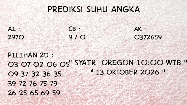 Prediksi Oregon 10:00 WIB