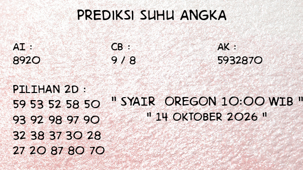 Prediksi Oregon 10:00 WIB