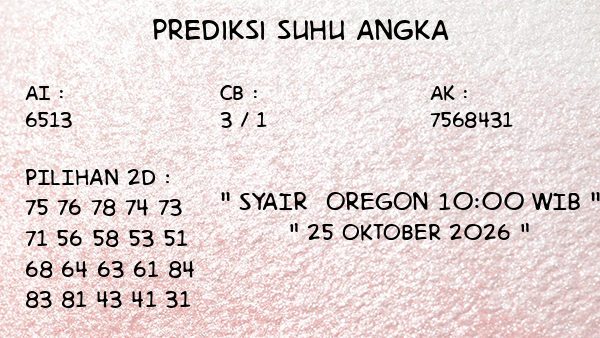 Prediksi Oregon 10:00 WIB