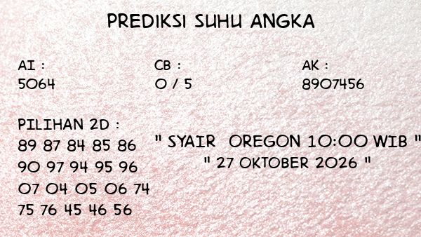 Prediksi Oregon 10:00 WIB