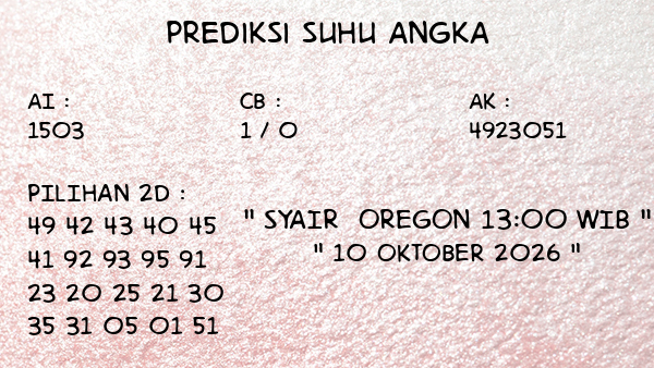Prediksi Oregon 13:00 WIB