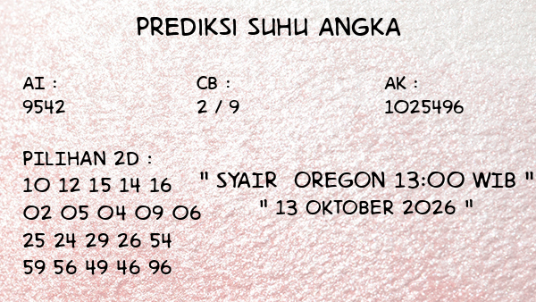 Prediksi Oregon 13:00 WIB