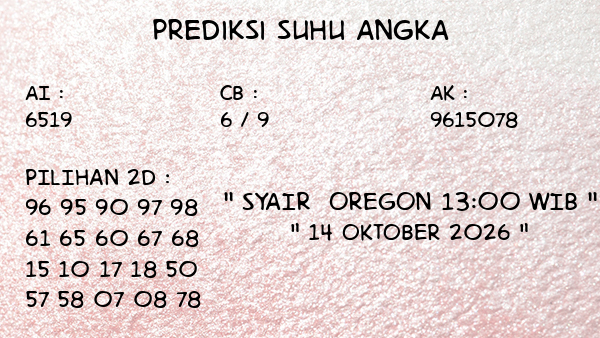 Prediksi Oregon 13:00 WIB