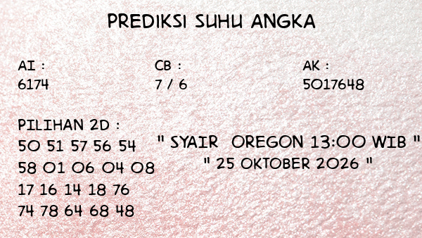 Prediksi Oregon 13:00 WIB