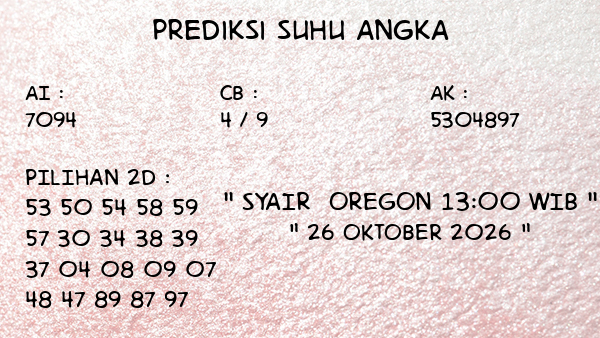 Prediksi Oregon 13:00 WIB