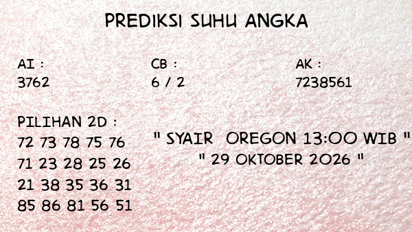 Prediksi Oregon 13:00 WIB