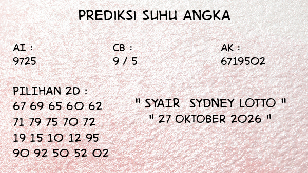 Prediksi Sydney Lotto