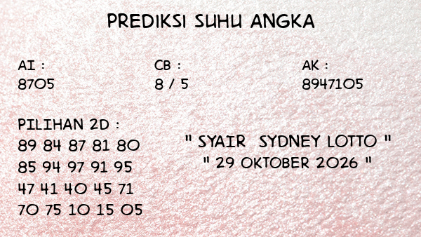 Prediksi Sydney Lotto