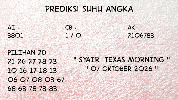 Prediksi Texas Morning