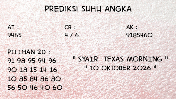 Prediksi Texas Morning