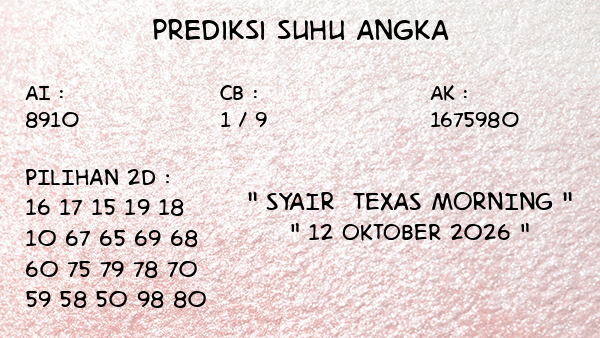 Prediksi Texas Morning