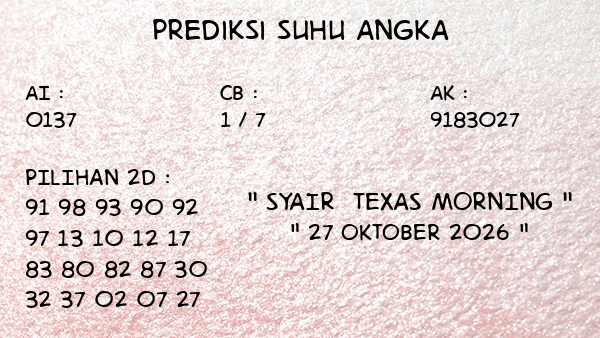 Prediksi Texas Morning