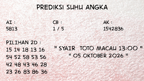 Prediksi Toto Macau 13:00