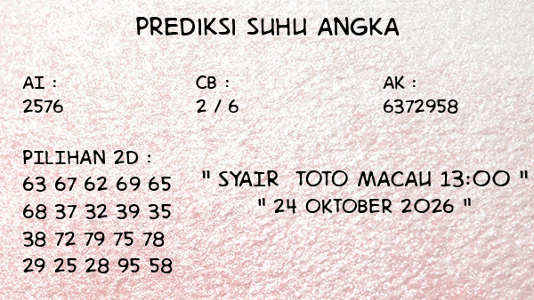 Prediksi Toto Macau 13:00