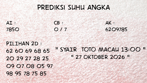 Prediksi Toto Macau 13:00