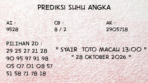 Prediksi Toto Macau 13:00