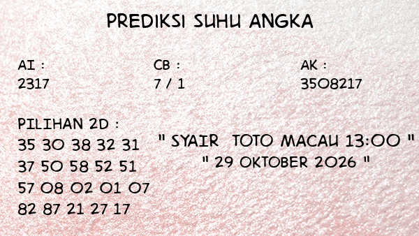 Prediksi Toto Macau 13:00