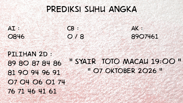 Prediksi Toto Macau 19:00