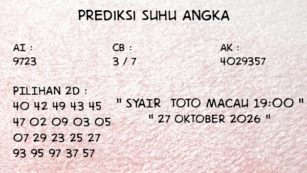 Prediksi Toto Macau 19:00