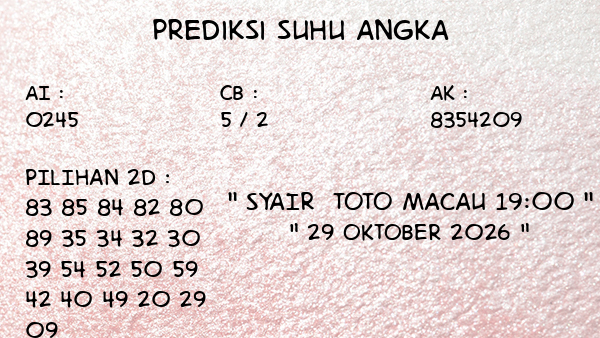 Prediksi Toto Macau 19:00