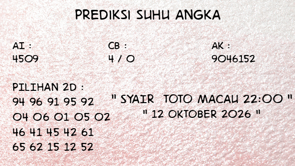Toto Macau 22:00 Senin